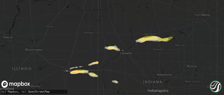 Hail map in Templeton, IN on June 16, 2026