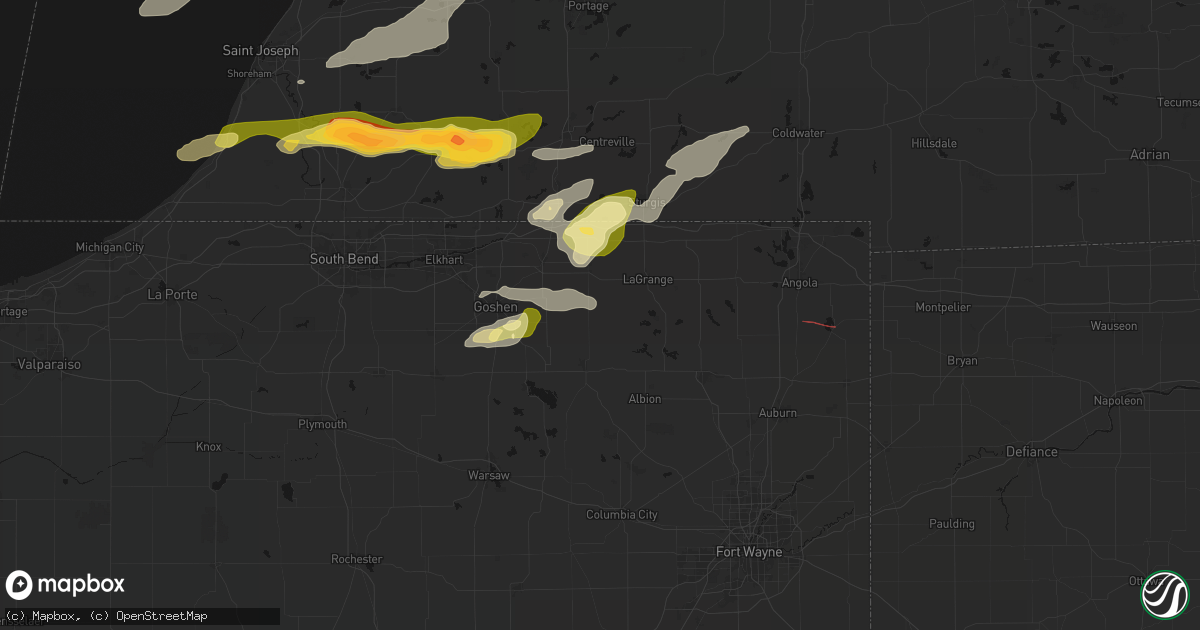 Hail map in Topeka, IN on June 16, 2026