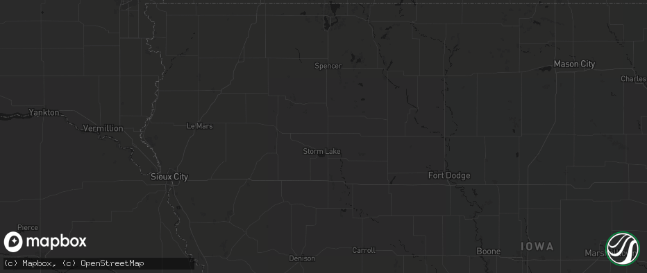 Hail map in Truesdale, IA on June 16, 2026