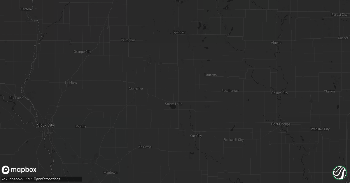 Hail map in Truesdale, IA on June 16, 2026