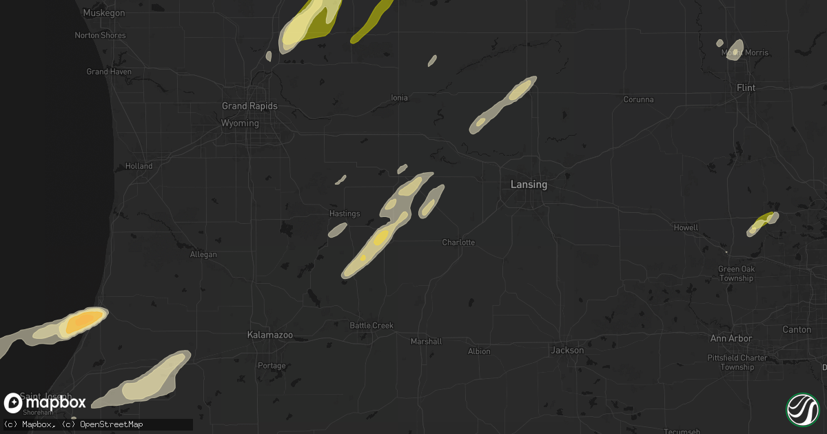 Hail map in Vermontville, MI on June 16, 2026