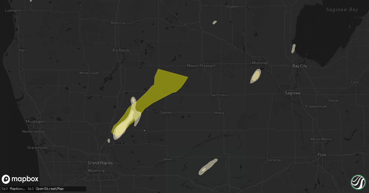 Hail map in Vestaburg, MI on June 16, 2026