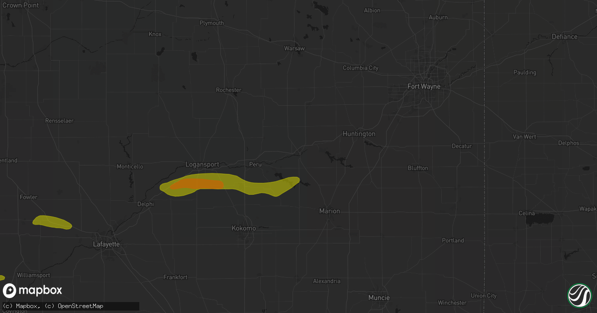 Hail map in Wabash, IN on June 16, 2026