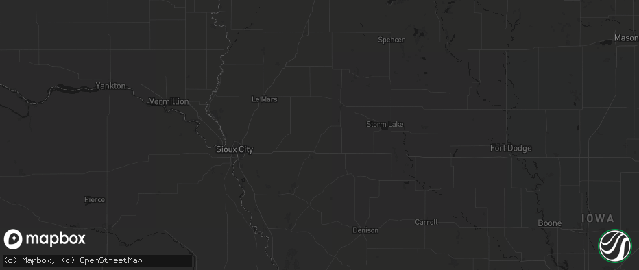 Hail map in Washta, IA on June 16, 2026