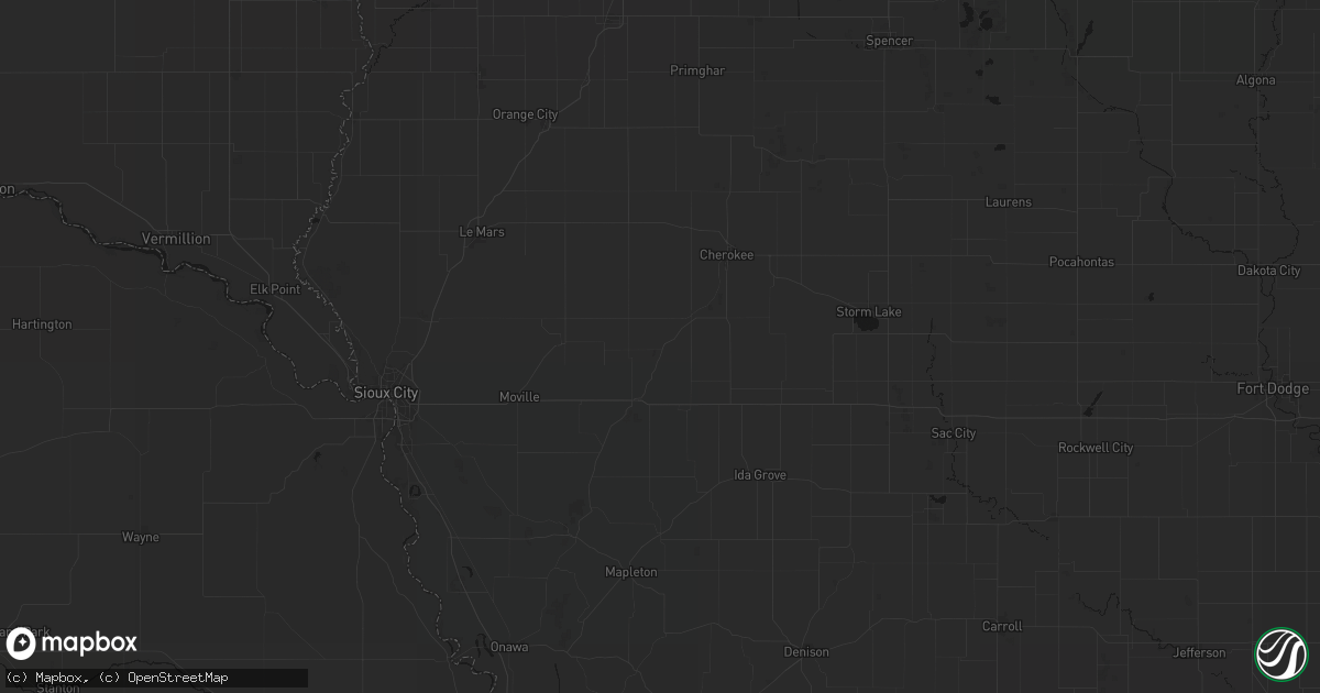 Hail map in Washta, IA on June 16, 2026