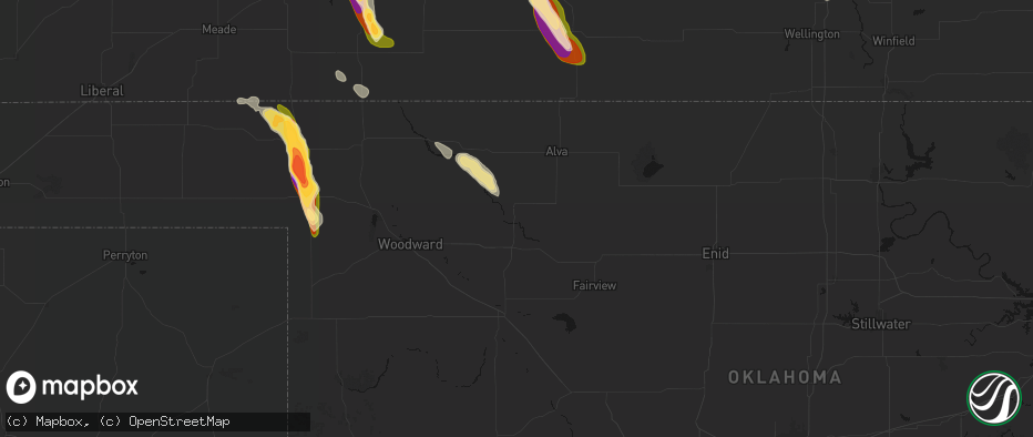 Hail map in Waynoka, OK on June 16, 2026