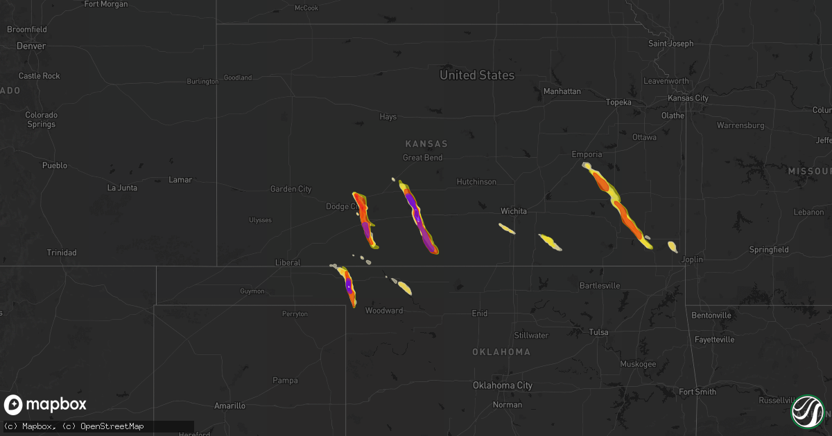 Hail map on June 16, 2026