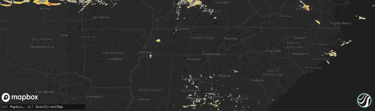 Hail map on June 17, 2011