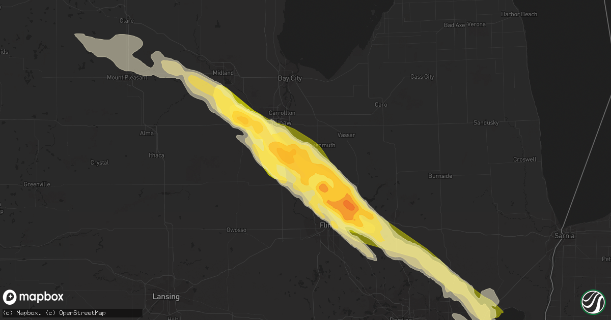 Hail map in Birch Run, MI on June 17, 2013
