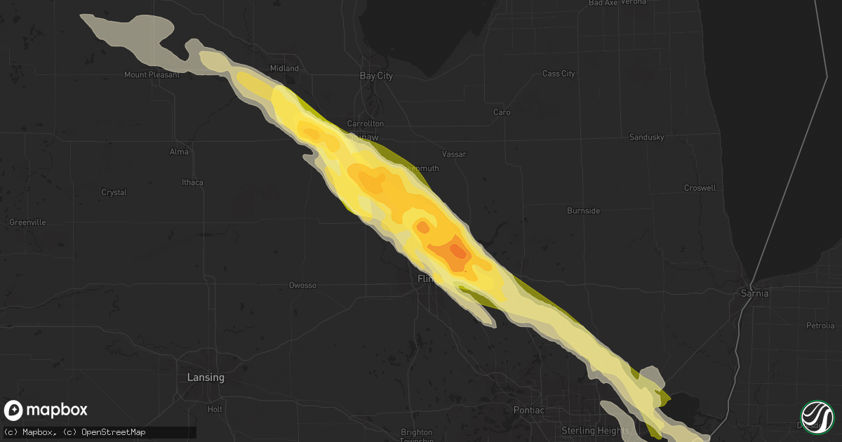 Hail map in Clio, MI on June 17, 2013
