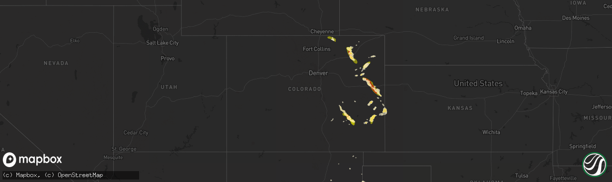 Hail map in Colorado on June 17, 2013