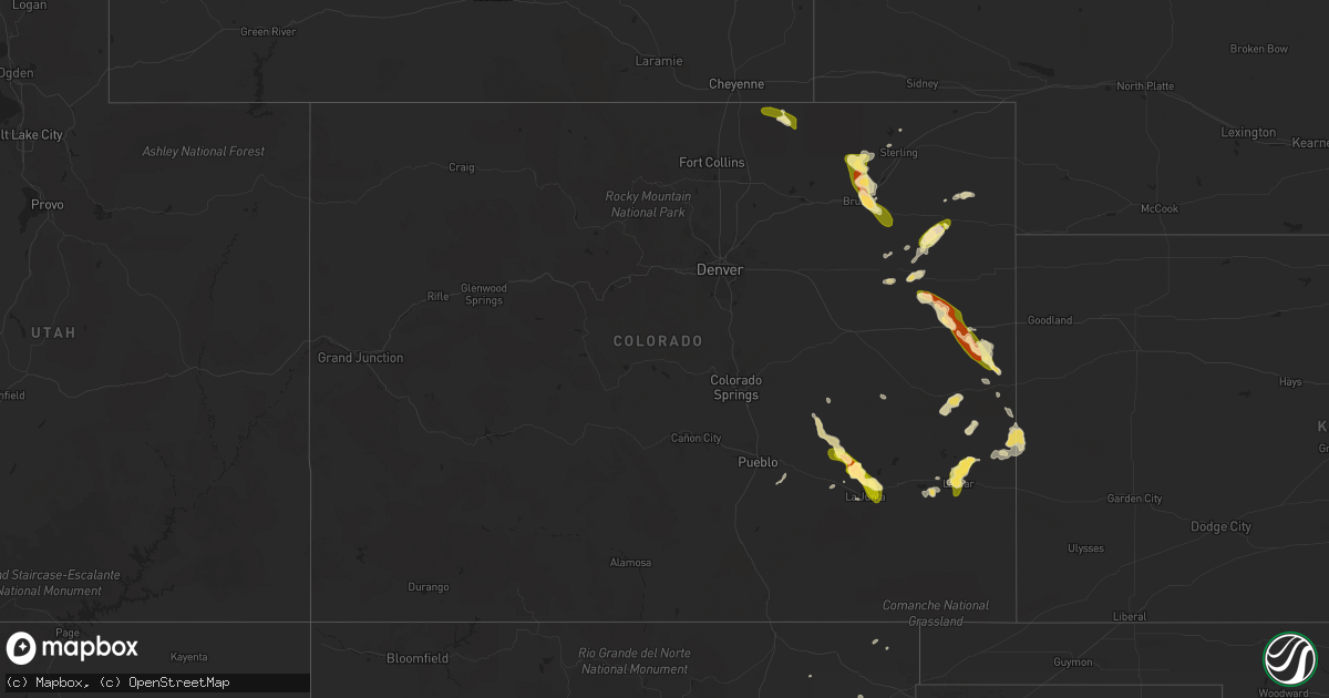 Hail map in Colorado on June 17, 2013