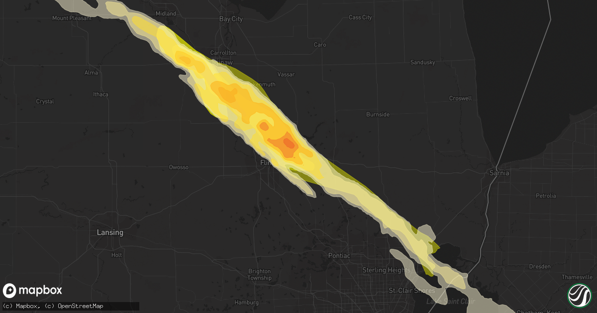 Hail map in Davison, MI on June 17, 2013