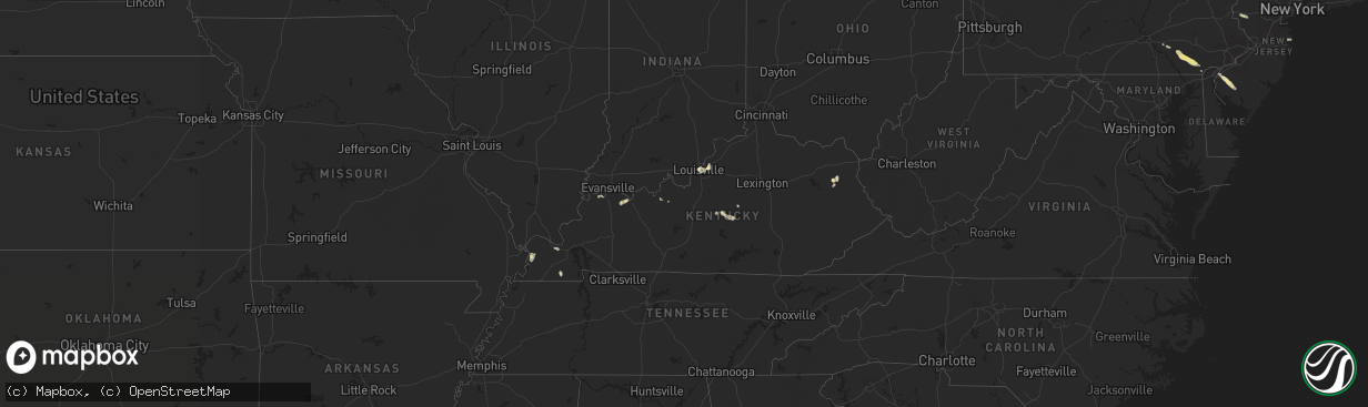 Hail map in Kentucky on June 17, 2013