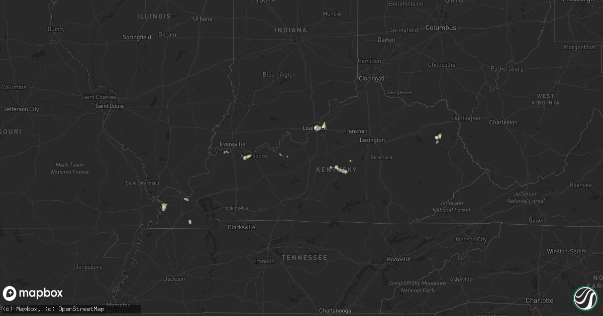 Hail map in Kentucky on June 17, 2013