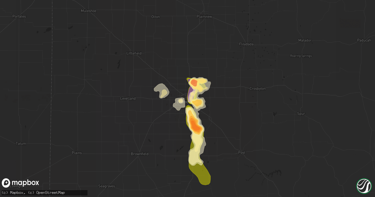 Hail map in Lubbock, TX on June 17, 2013