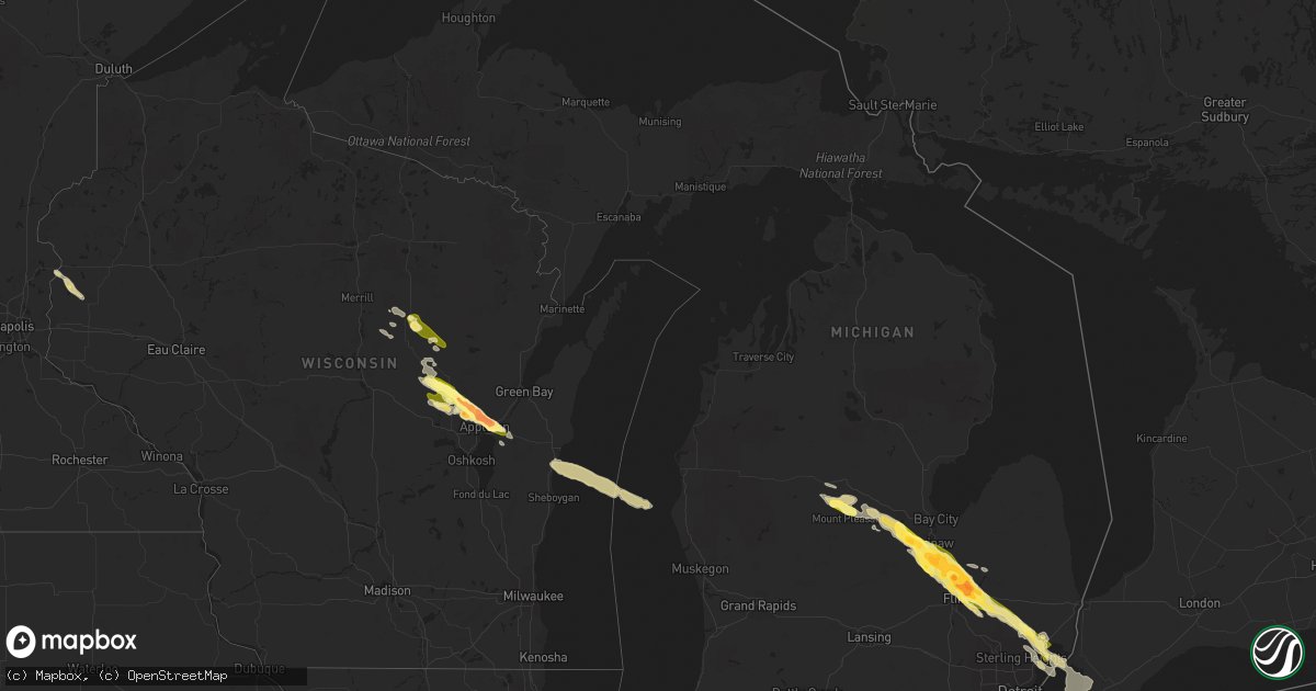 Hail map in Michigan on June 17, 2013