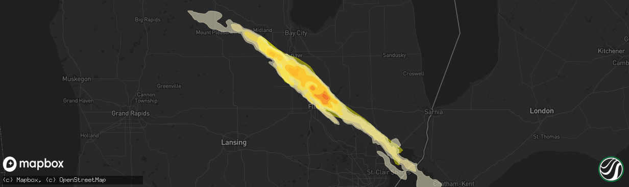 Hail map in Mount Morris, MI on June 17, 2013