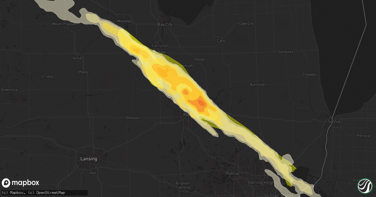 Hail map in Mount Morris, MI on June 17, 2013