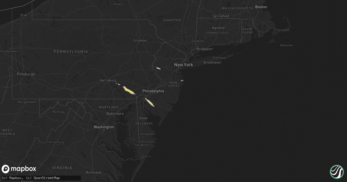 Hail map in New Jersey on June 17, 2013