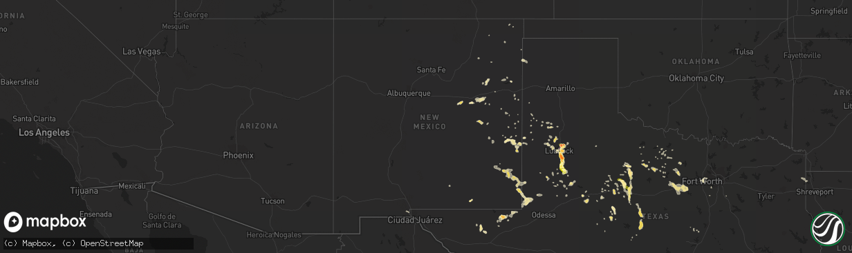 Hail map in New Mexico on June 17, 2013