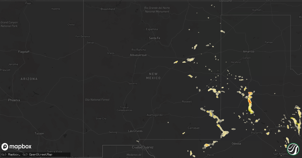 Hail map in New Mexico on June 17, 2013