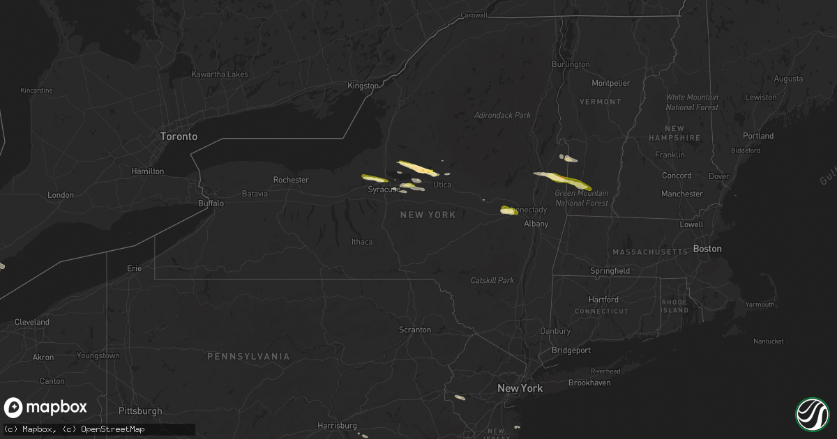 Hail map in New York on June 17, 2013