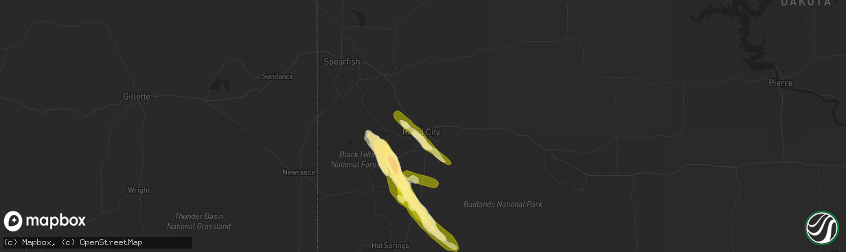 Hail map in Rapid City, SD on June 17, 2013