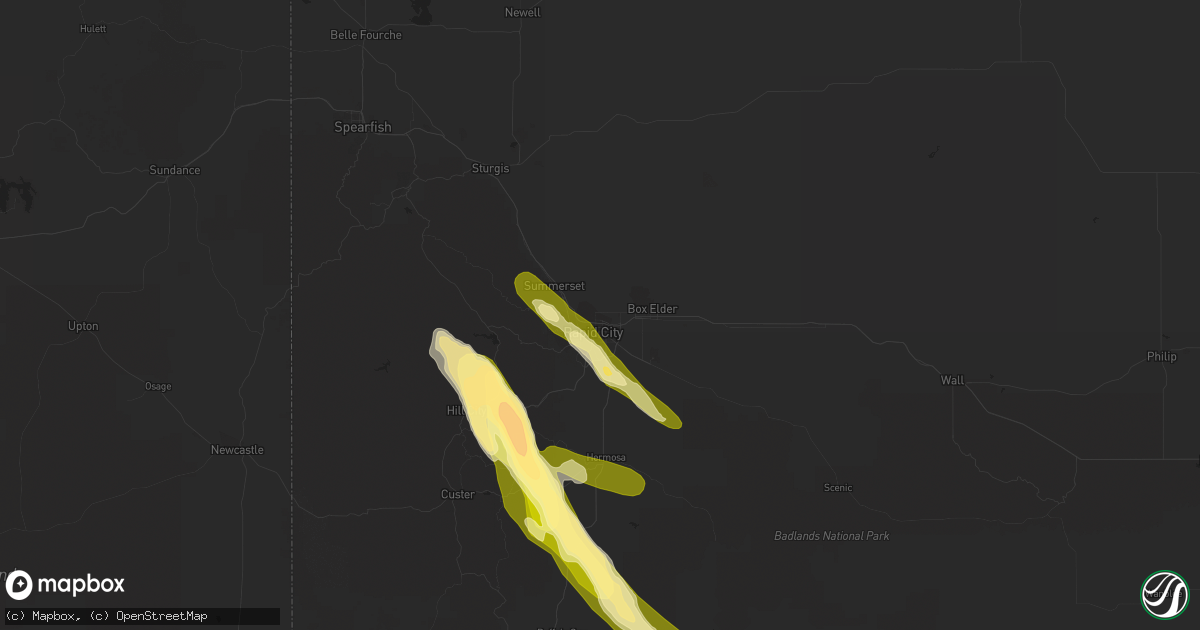 Hail map in Rapid City, SD on June 17, 2013
