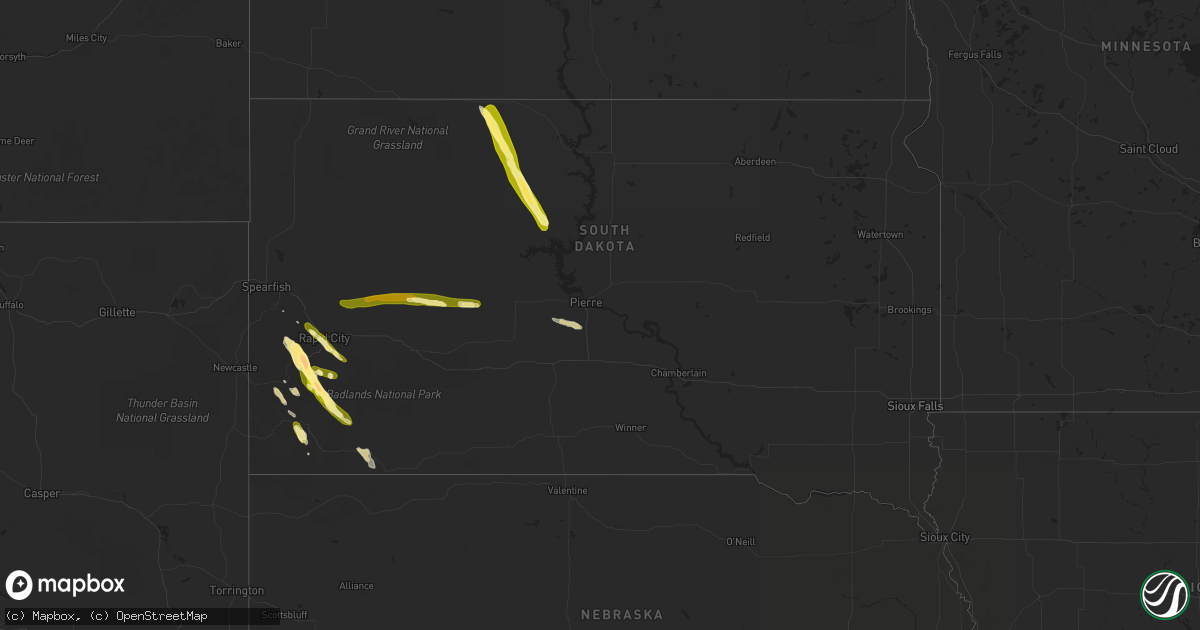 Hail map in South Dakota on June 17, 2013