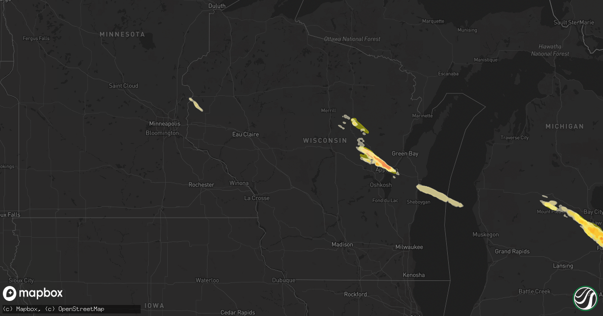 Hail map in Wisconsin on June 17, 2013