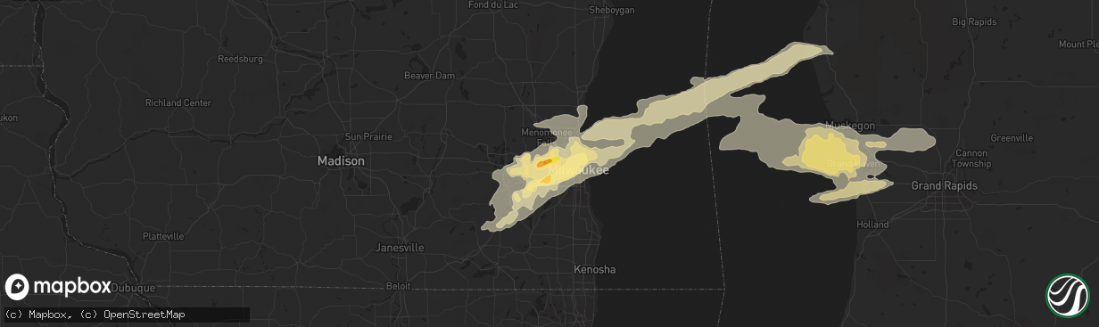 Hail map in Brookfield, WI on June 17, 2014