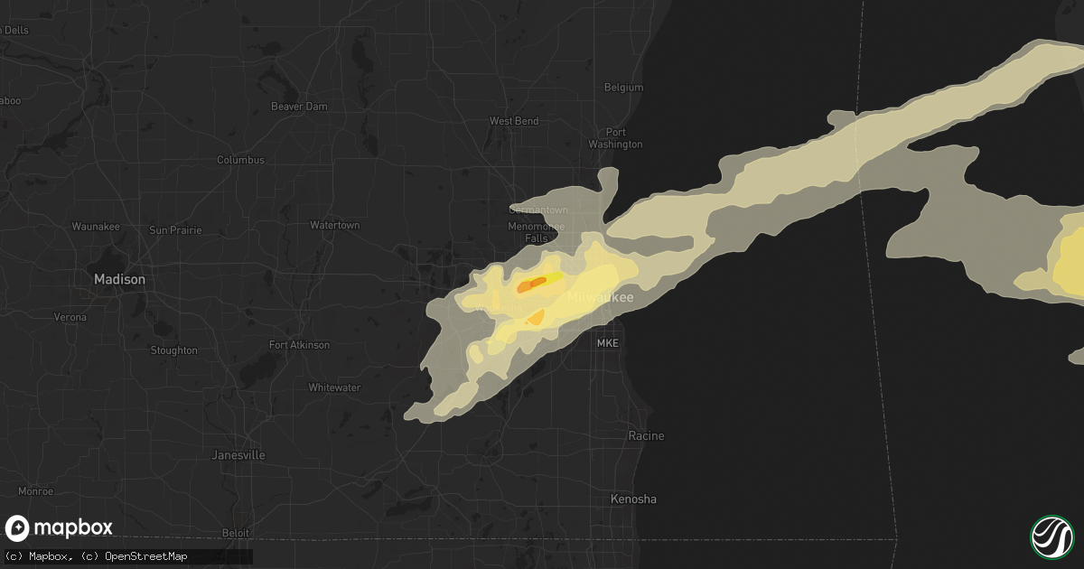 Hail map in Brookfield, WI on June 17, 2014
