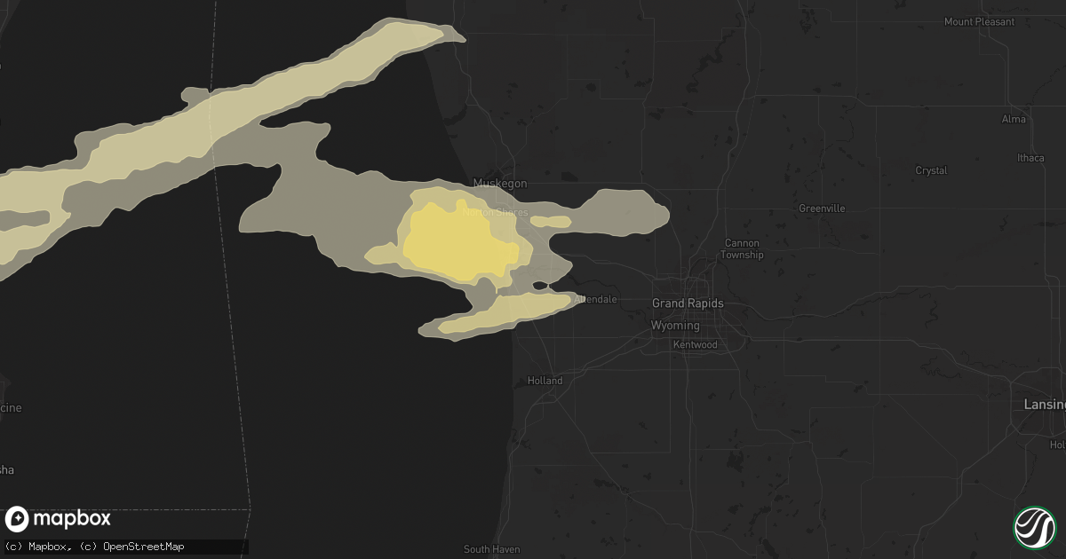 Hail map in Grand Haven, MI on June 17, 2014