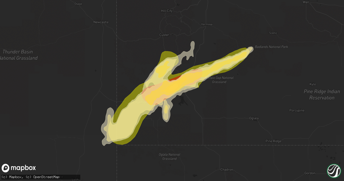 Hail map in Hot Springs, SD on June 17, 2014