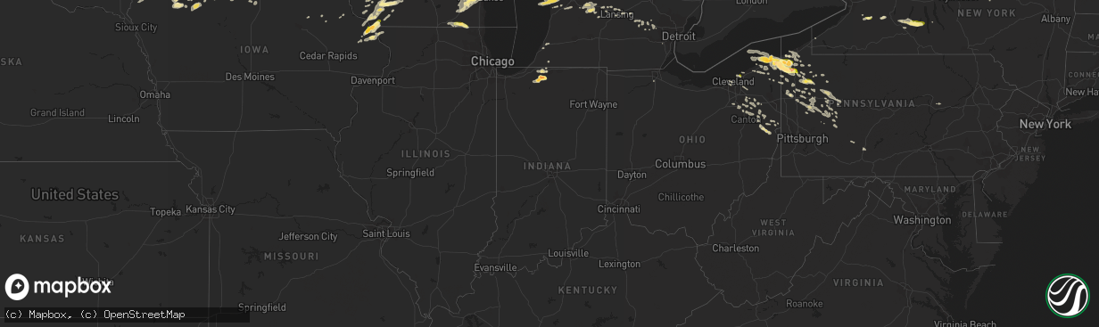 Hail map in Indiana on June 17, 2014