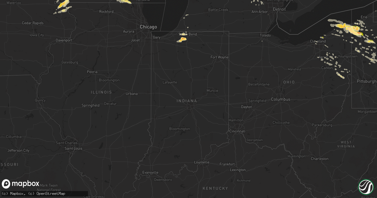 Hail map in Indiana on June 17, 2014