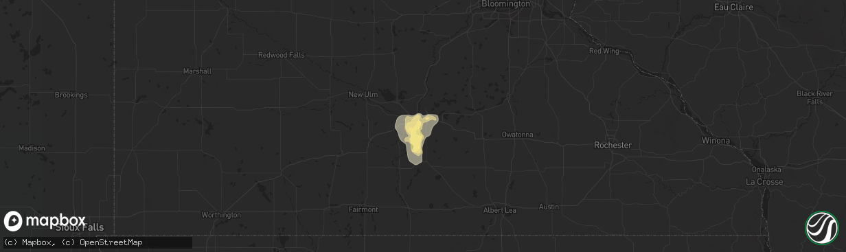 Hail map in Mankato, MN on June 17, 2014