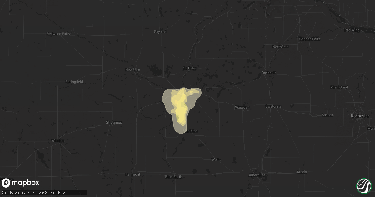 Hail map in Mankato, MN on June 17, 2014