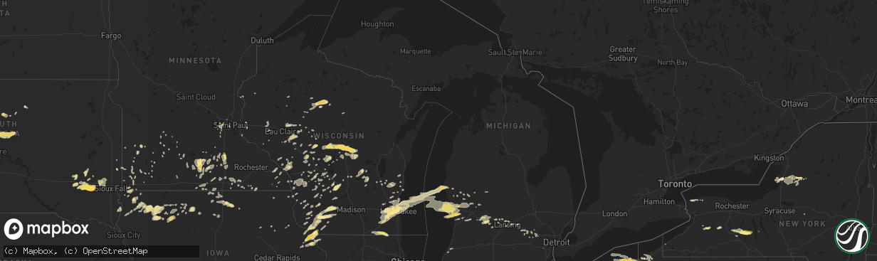 Hail map in Michigan on June 17, 2014