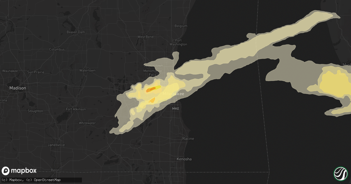 Hail map in Milwaukee, WI on June 17, 2014