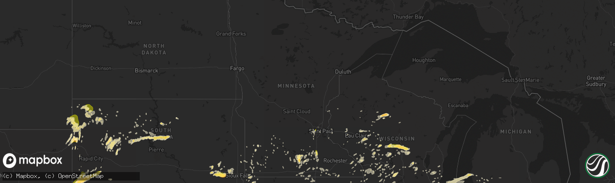 Hail map in Minnesota on June 17, 2014