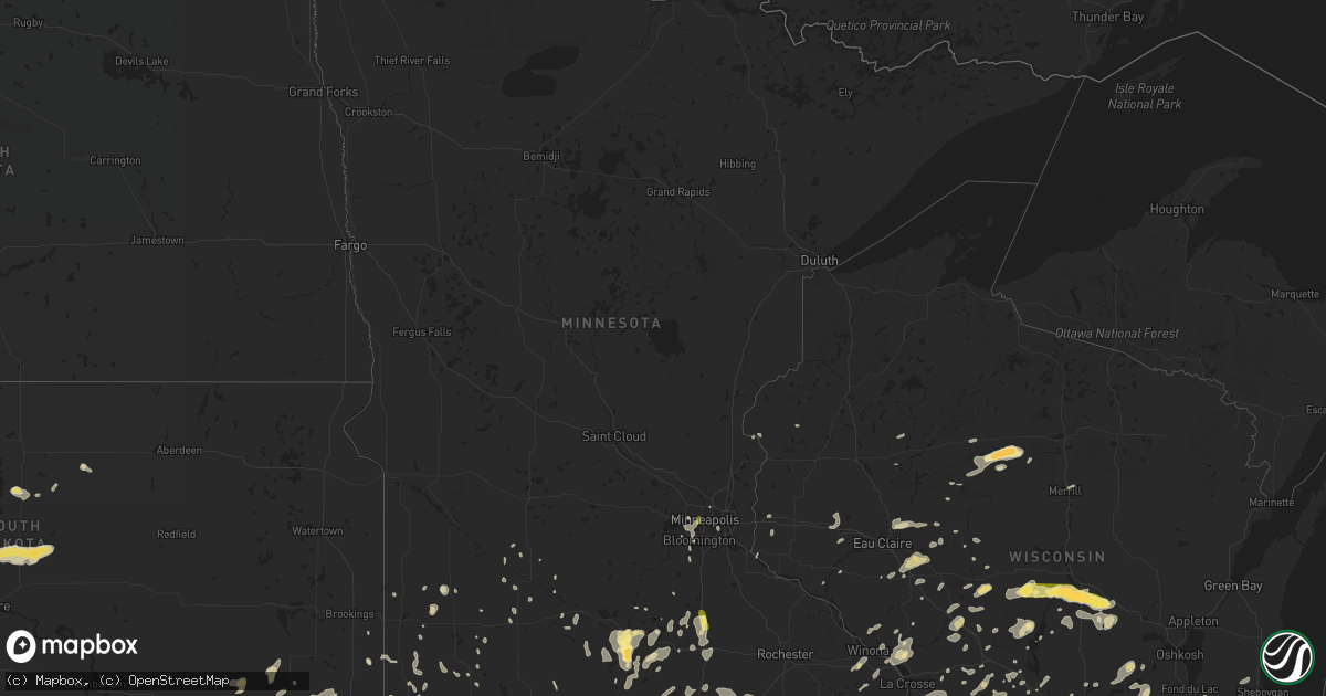 Hail map in Minnesota on June 17, 2014