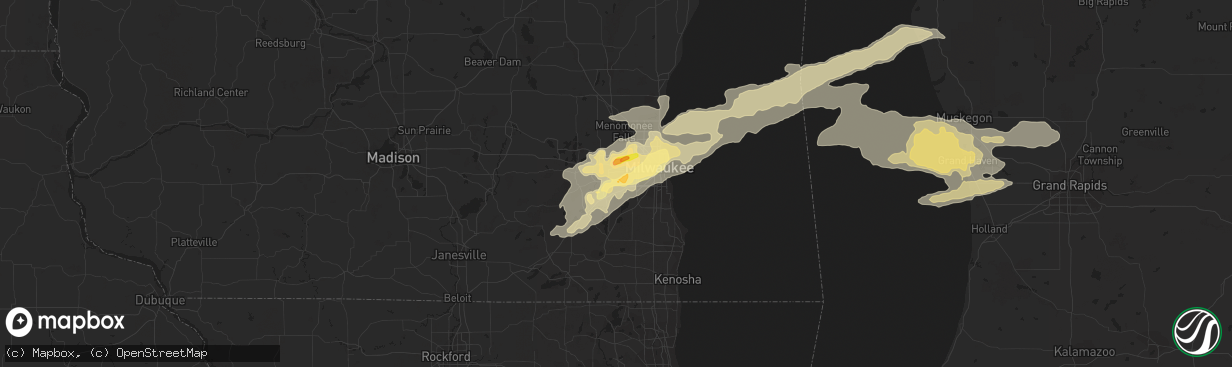 Hail map in New Berlin, WI on June 17, 2014