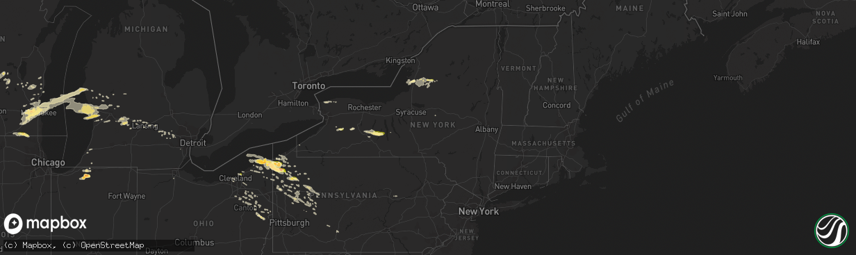 Hail map in New York on June 17, 2014