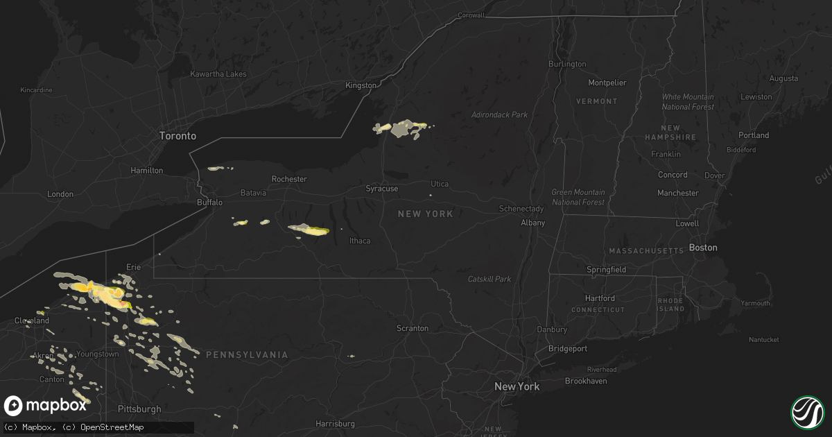 Hail map in New York on June 17, 2014