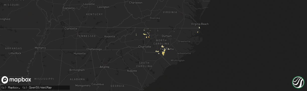 Hail map in North Carolina on June 17, 2014