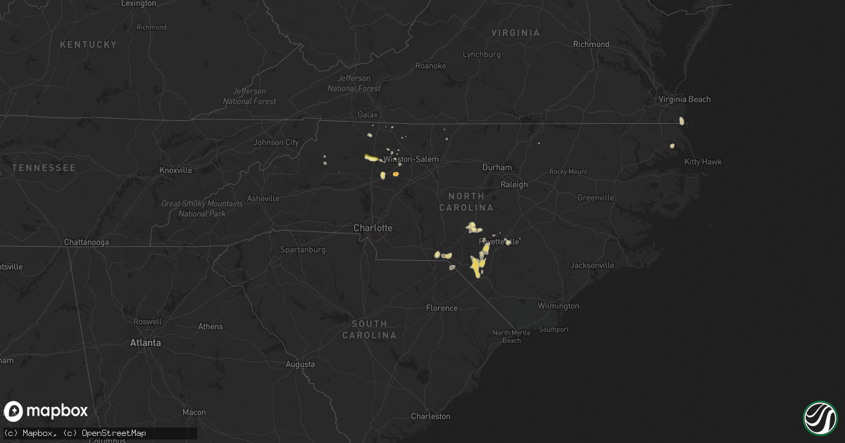 Hail map in North Carolina on June 17, 2014