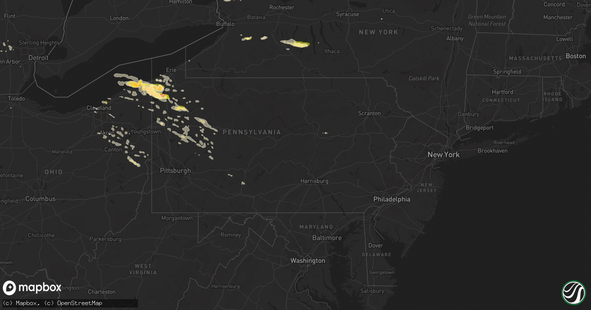 Hail map in Pennsylvania on June 17, 2014