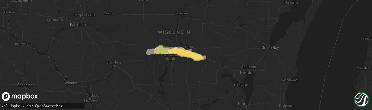 Hail map in Plover, WI on June 17, 2014